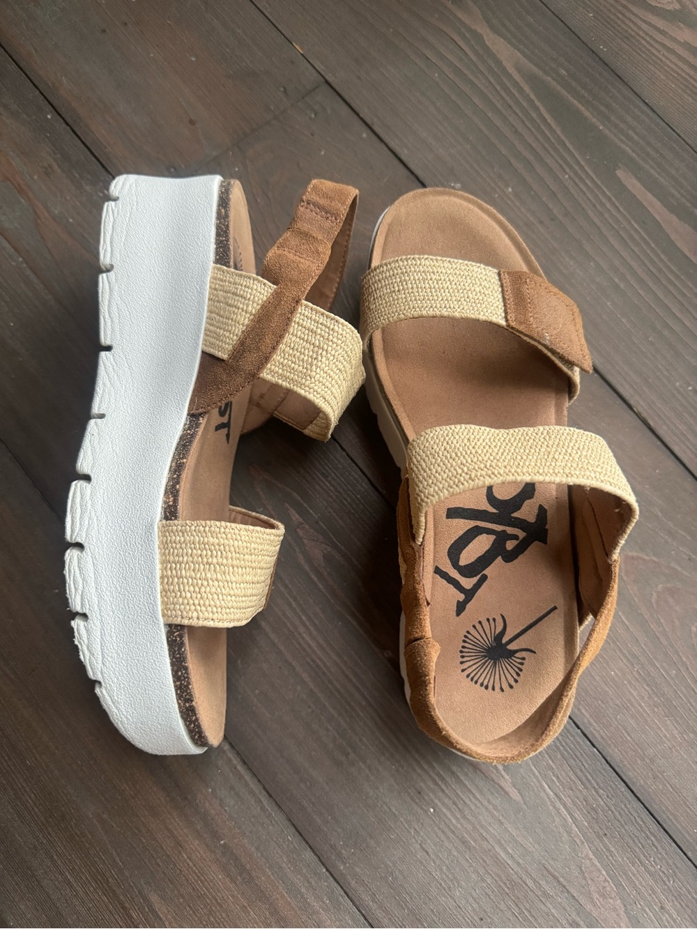 OTBT Nova Platform Wedge Slingback Natural Fiber Sandals Women’s 7.5 Tan EUC - Picture 14 of 16